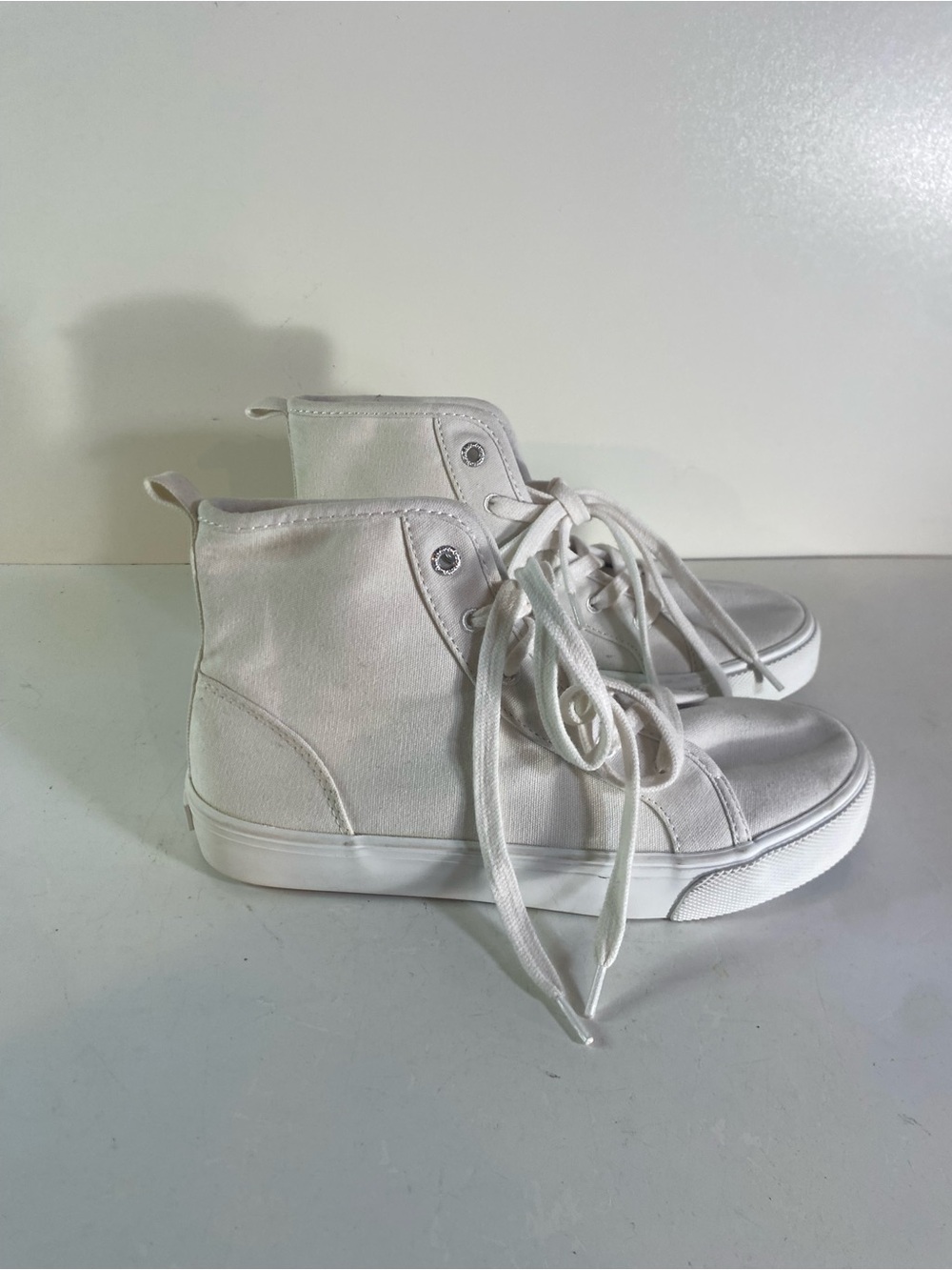 Old Navy White High-Top Canvas Sneakers for Kids